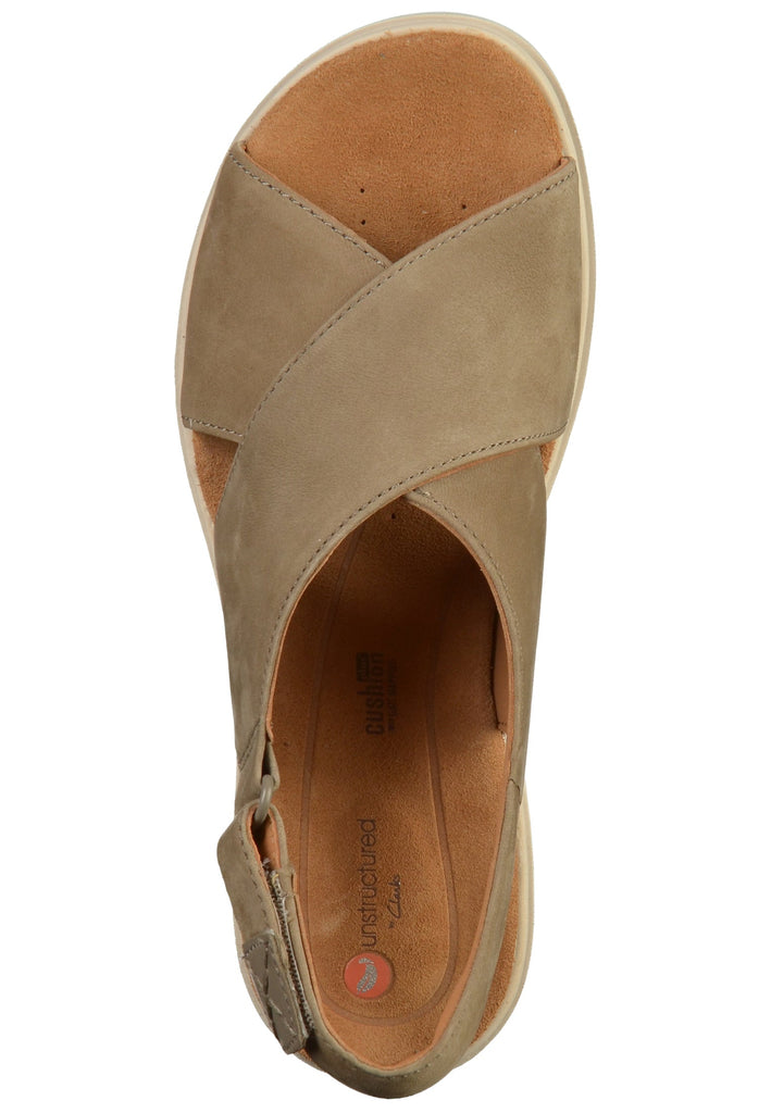 Clarks Sandalen Nubukleder Oliv - surf4shoes