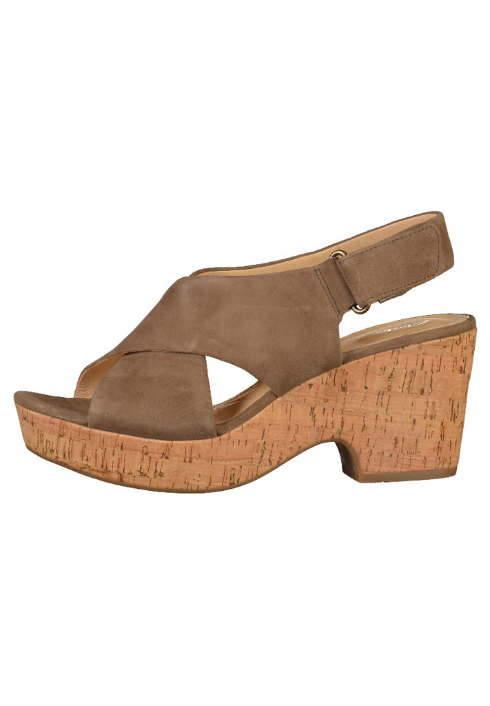 Clarks Sandalen Nubukleder Braun - surf4shoes