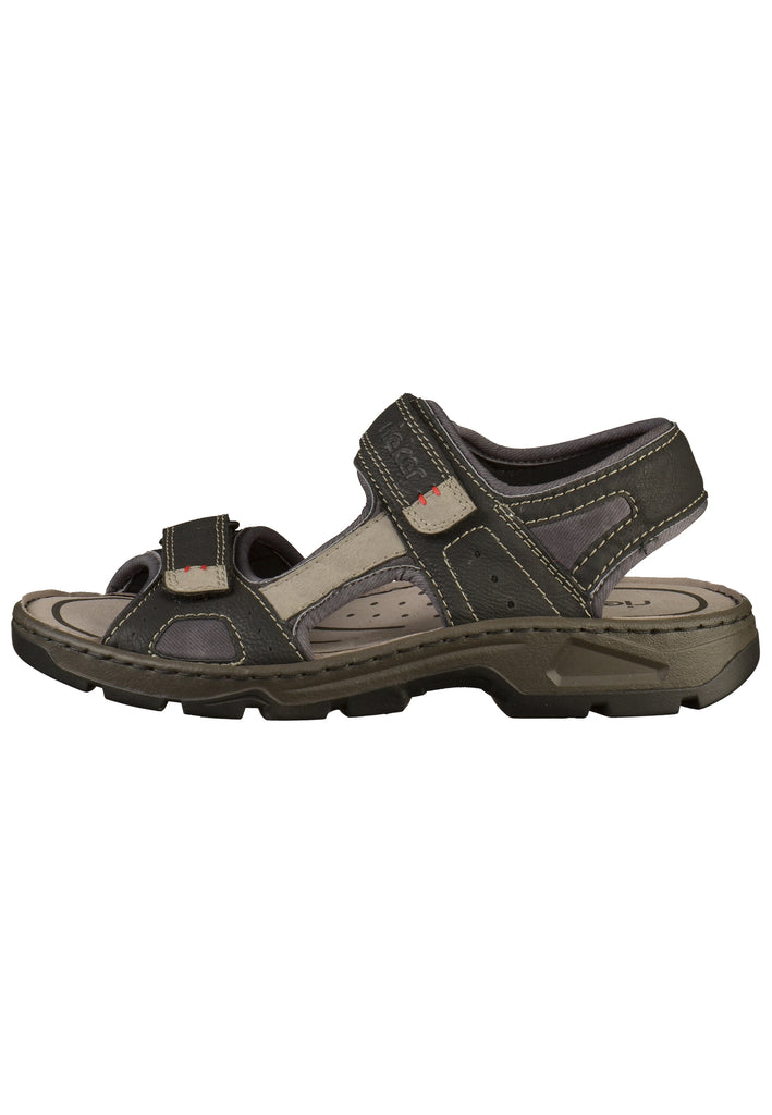 Rieker Sandalen Lederimitat Schwarz - surf4shoes