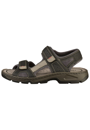 Rieker Sandalen Lederimitat Schwarz - surf4shoes