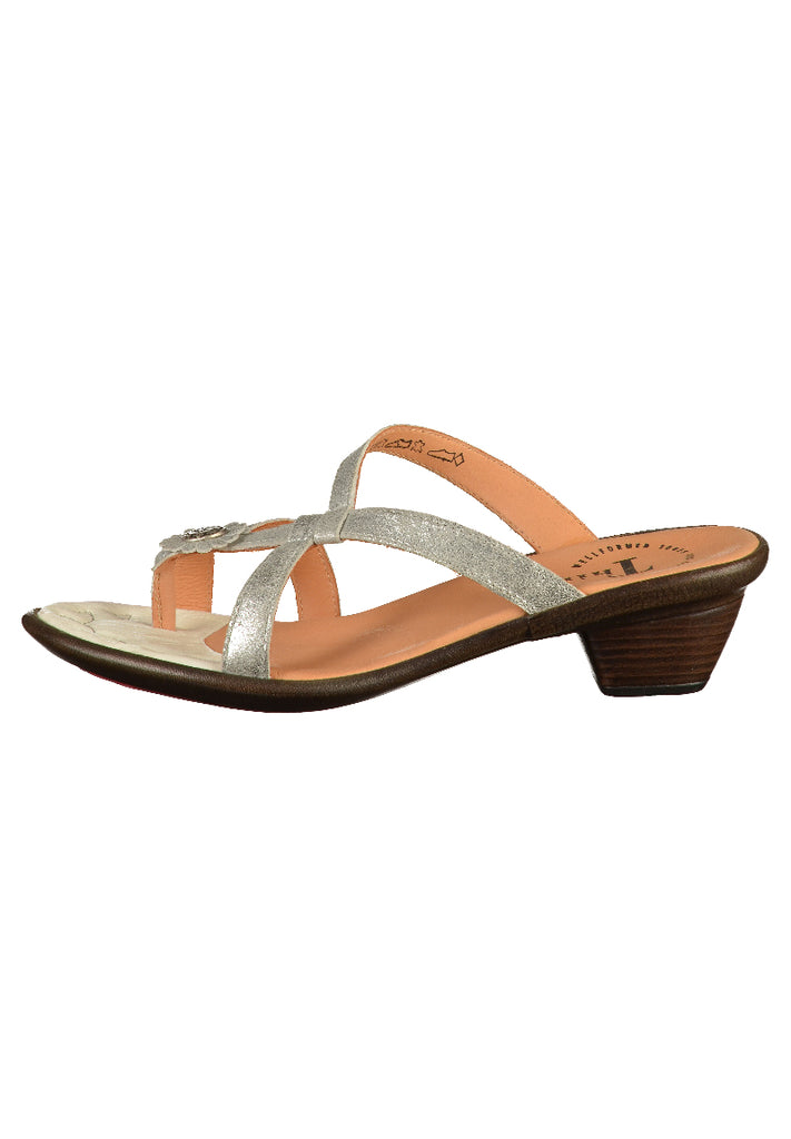 Think! Pantoletten Leder Silber - surf4shoes