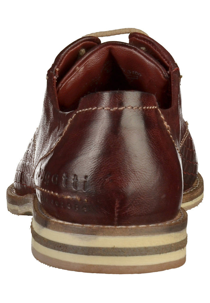 BUGATTI Halbschuhe Glattleder Dunkelrot - surf4shoes