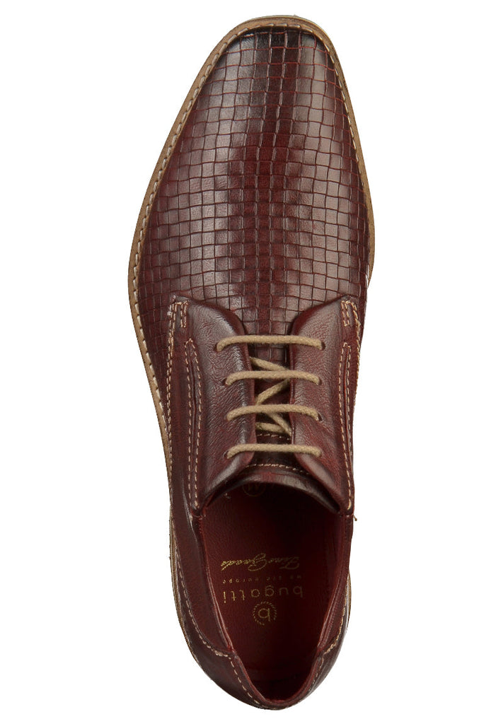 BUGATTI Halbschuhe Glattleder Dunkelrot - surf4shoes