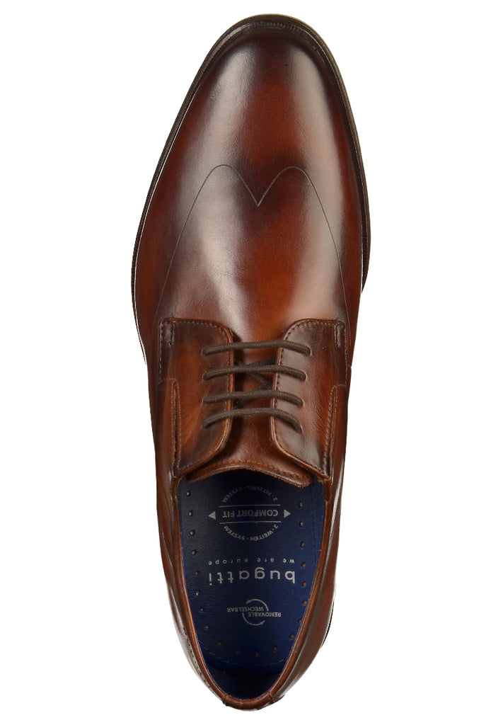 Bugatti Businessschuhe Glattleder Cognac - surf4shoes
