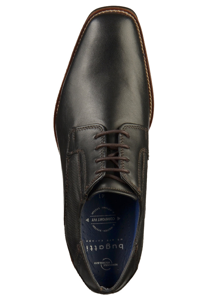 Bugatti Businessschuhe Glattleder Schwarz - surf4shoes