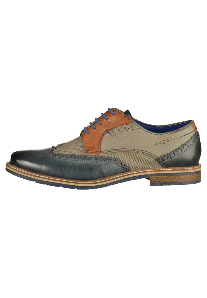 Bugatti Halbschuhe Leder Blau/Grau - surf4shoes