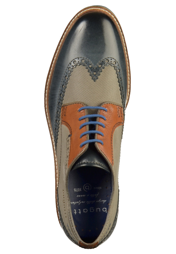 Bugatti Halbschuhe Leder Blau/Grau - surf4shoes