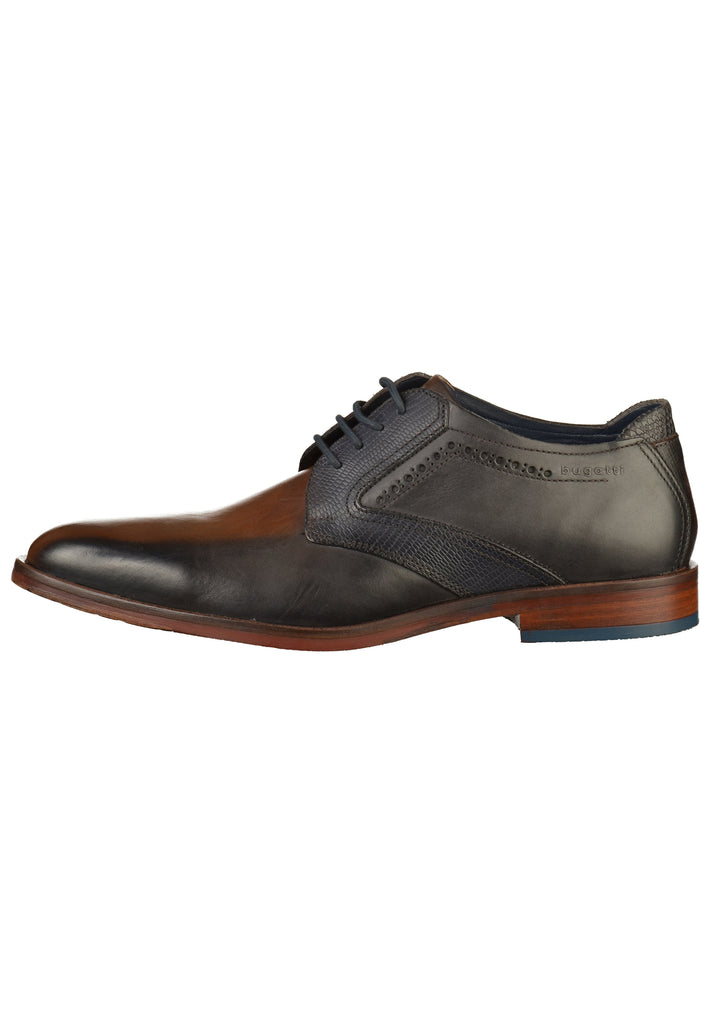 Bugatti Businessschuhe Glattleder Braun/Blau - surf4shoes