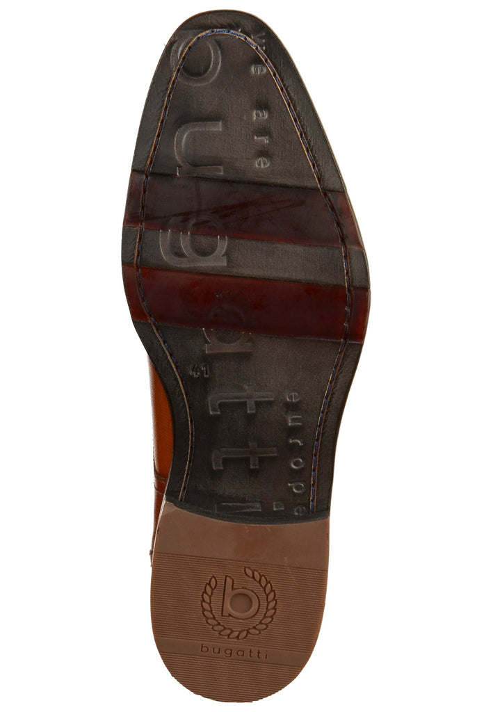 BUGATTI Businessschuhe Glattleder Cognac - surf4shoes