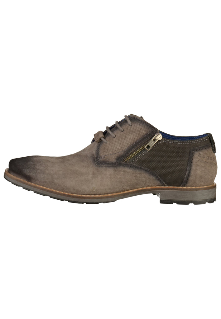 BUGATTI Businessschuhe Veloursleder Grau/Schwarz - surf4shoes