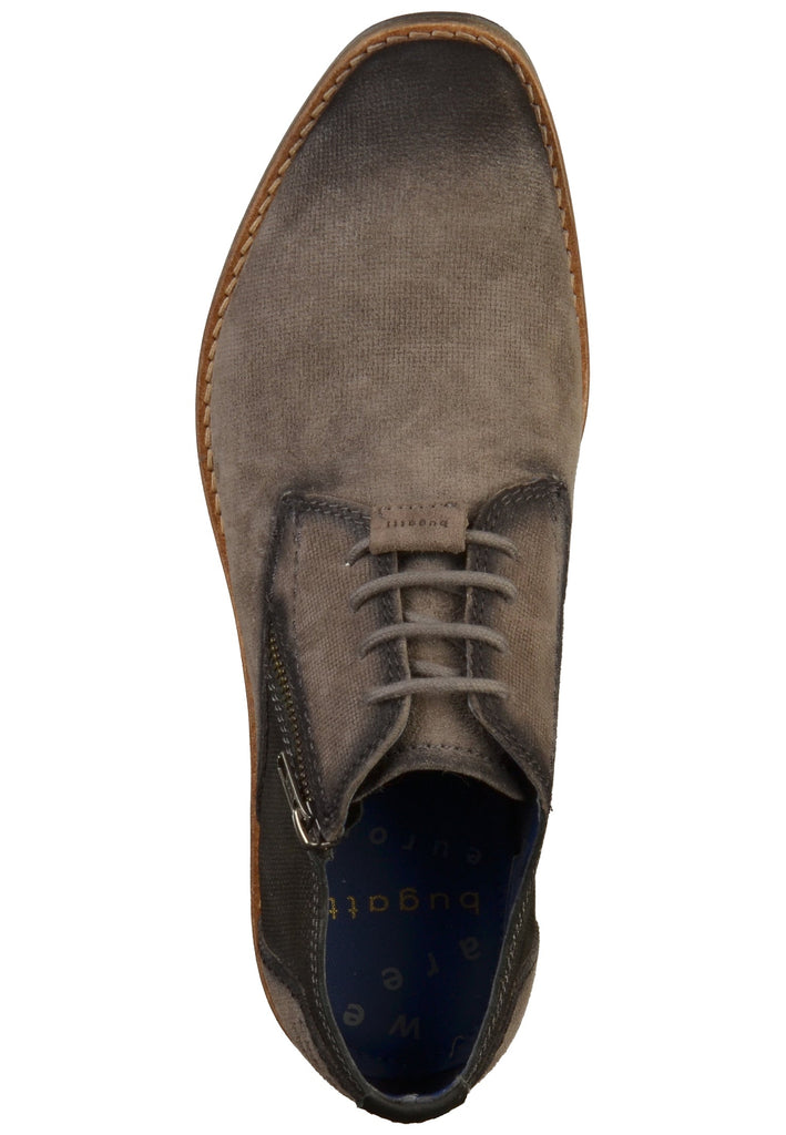 BUGATTI Businessschuhe Veloursleder Grau/Schwarz - surf4shoes