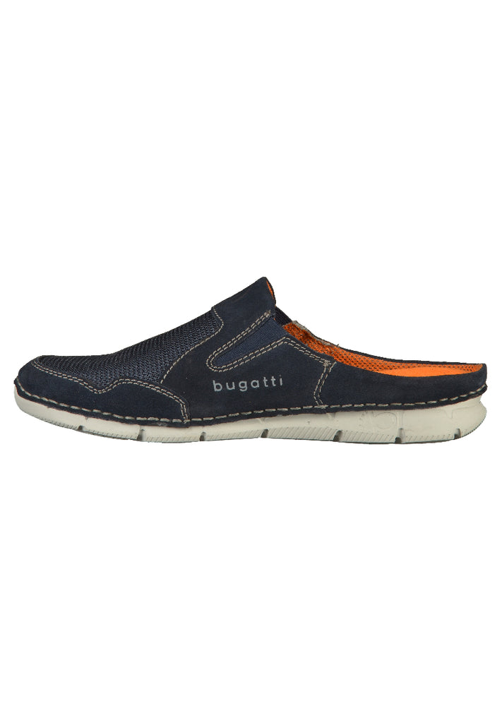 Bugatti Pantoletten Veloursleder/Textil Dunkelblau - surf4shoes