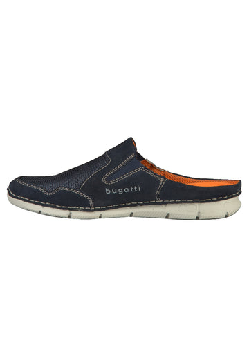 Bugatti Pantoletten Veloursleder/Textil Dunkelblau - surf4shoes