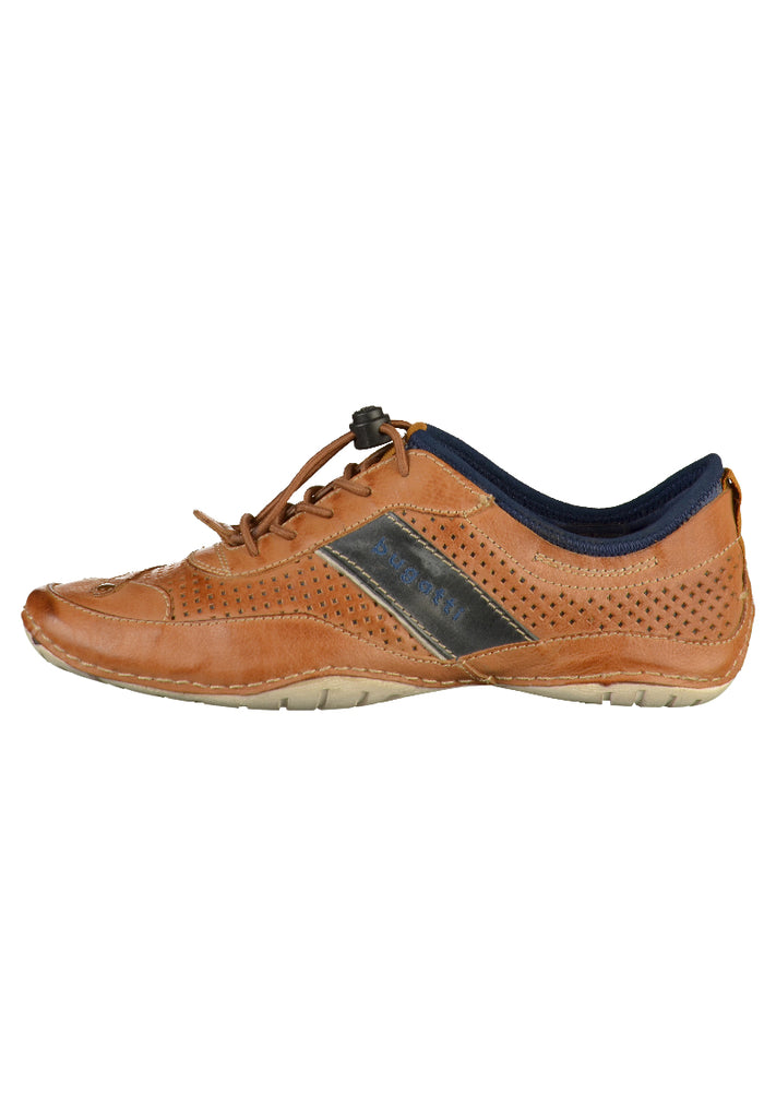 BUGATTI Halbschuhe Glattleder Cognac - surf4shoes