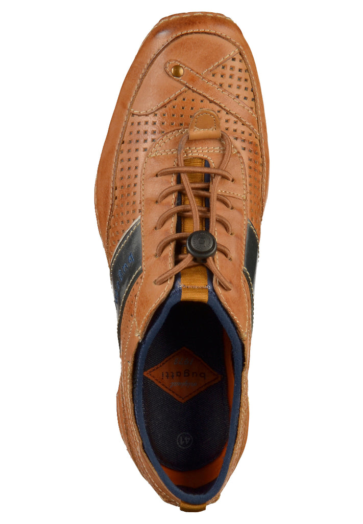 BUGATTI Halbschuhe Glattleder Cognac - surf4shoes