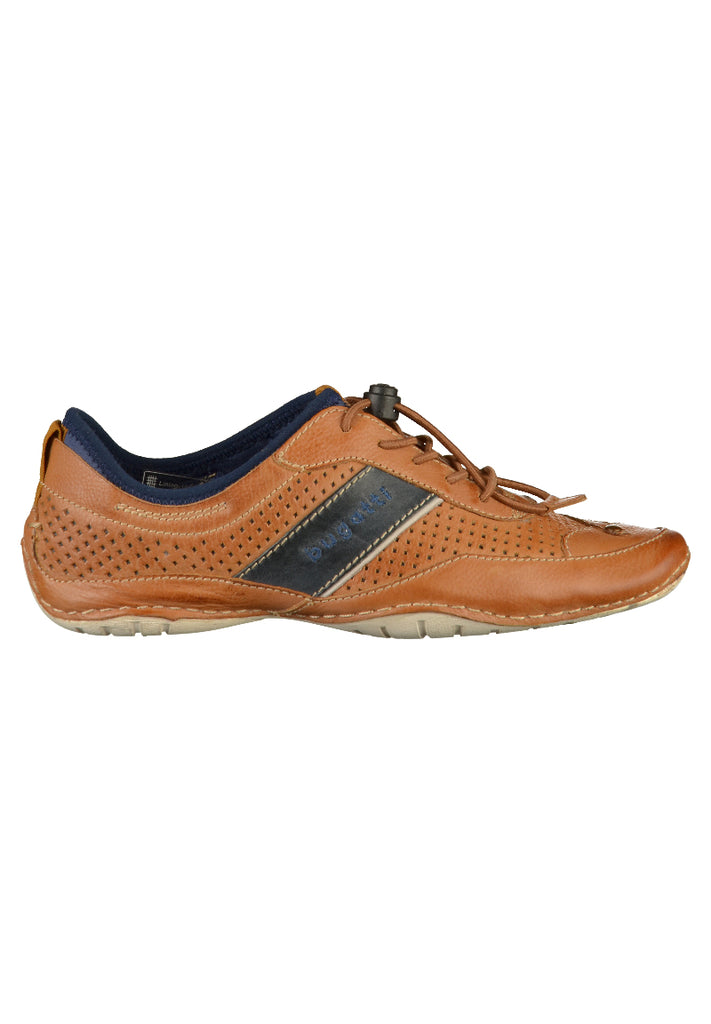 BUGATTI Halbschuhe Glattleder Cognac - surf4shoes