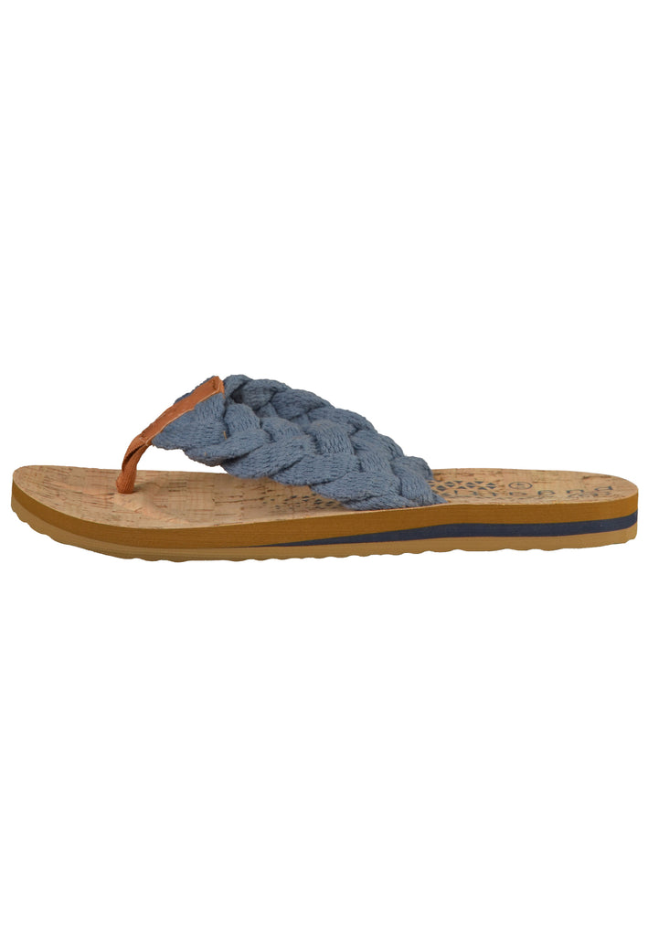 Bugatti Pantoletten Lederimitat Blau - surf4shoes