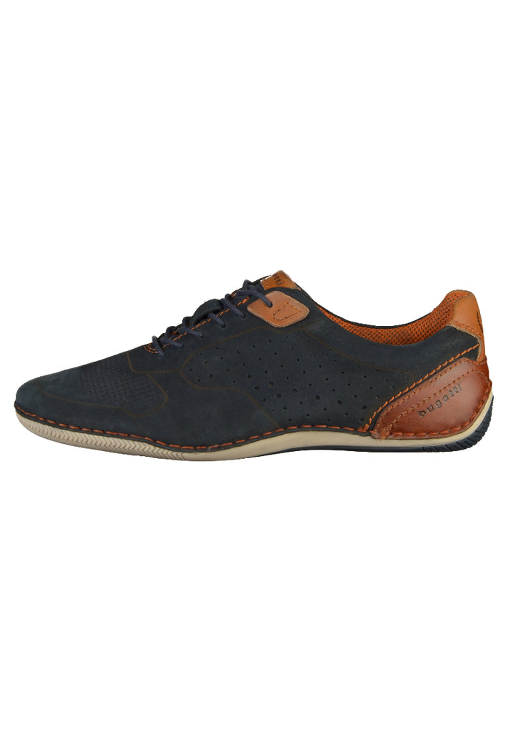 BUGATTI Halbschuhe Nubukleder Dunkelblau - surf4shoes