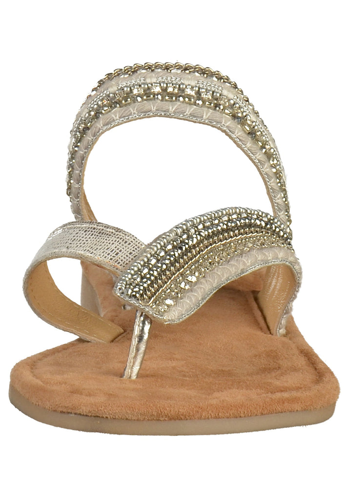 Lazamani Zehensteg Leder Silber - surf4shoes