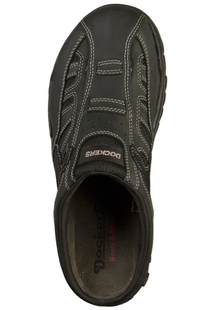 Dockers Clogs Leder/Mesh Schwarz - surf4shoes