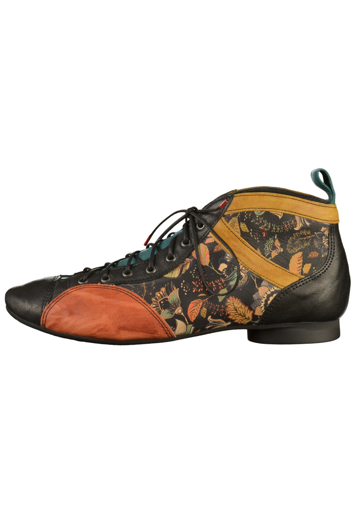 Think! Halbschuhe Leder Schwarz/Gelb - surf4shoes
