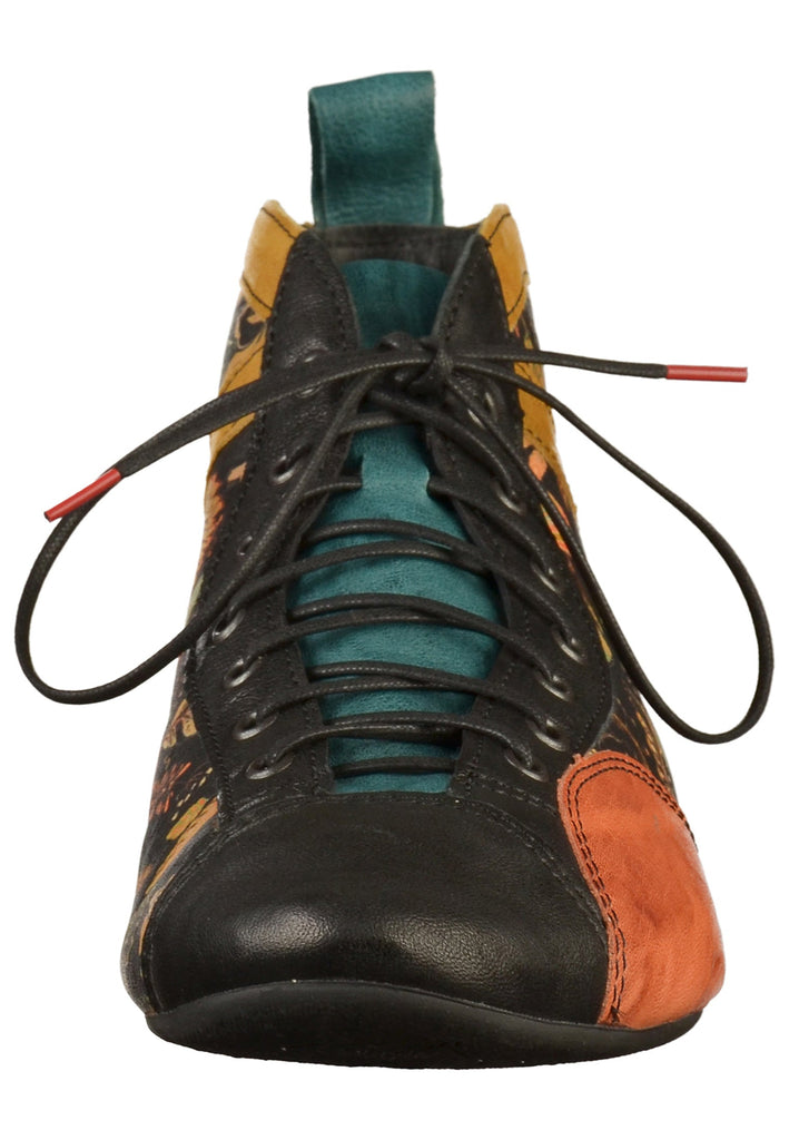 Think! Halbschuhe Leder Schwarz/Gelb - surf4shoes