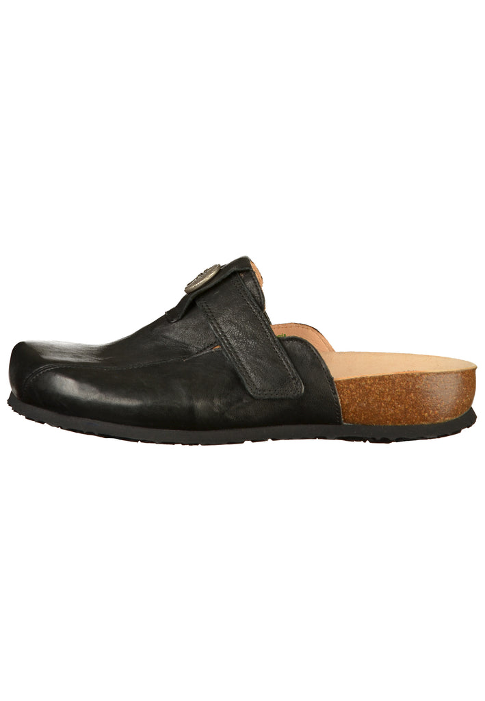 Think! Pantoletten Leder Schwarz - surf4shoes