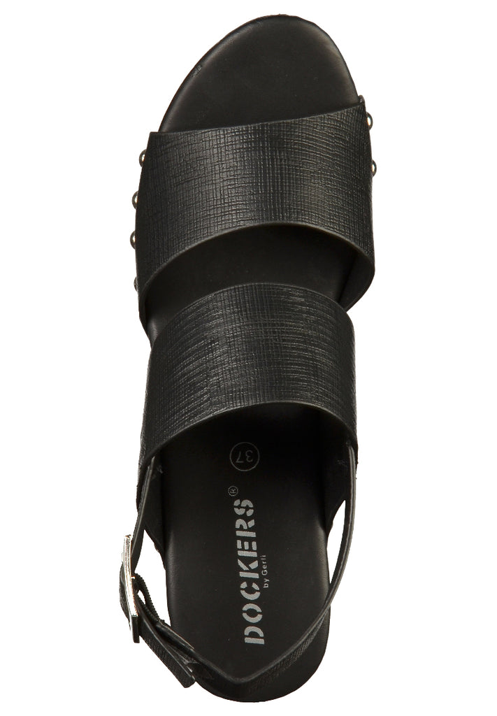 Dockers Sandalen Lederimitat Schwarz - surf4shoes