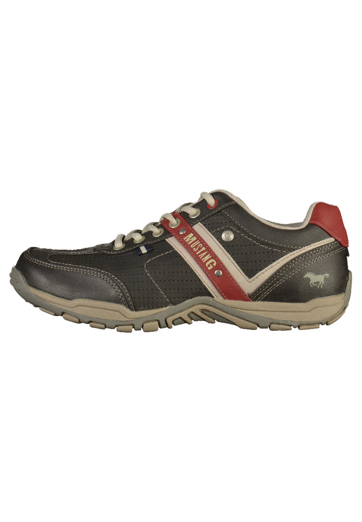Mustang Sneaker Lederimitat Schwarz/Rot - surf4shoes