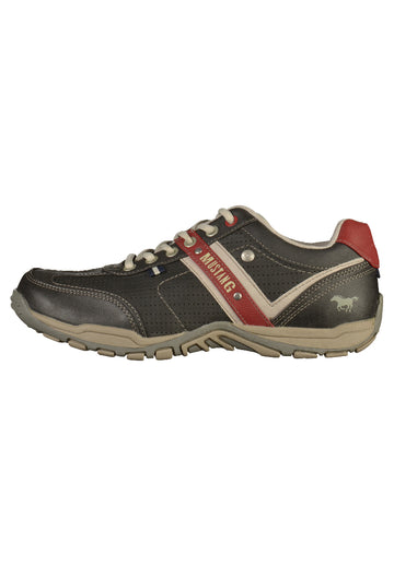 Mustang Sneaker Lederimitat Schwarz/Rot - surf4shoes