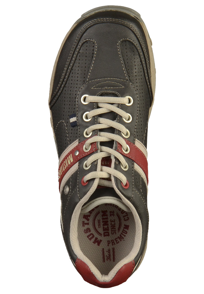 Mustang Sneaker Lederimitat Schwarz/Rot - surf4shoes