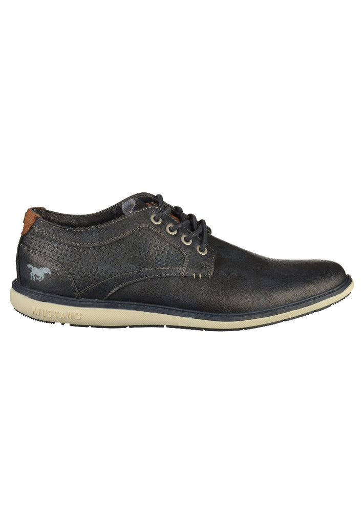 Mustang Halbschuhe Lederimitat Navy - surf4shoes