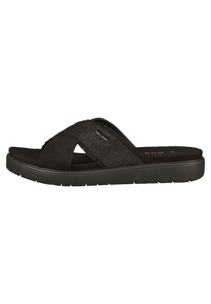 Bugatti Pantoletten Lederimitat/Textil Schwarz - surf4shoes