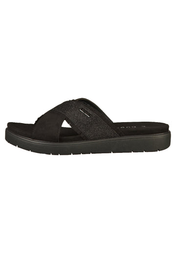 Bugatti Pantoletten Lederimitat/Textil Schwarz - surf4shoes