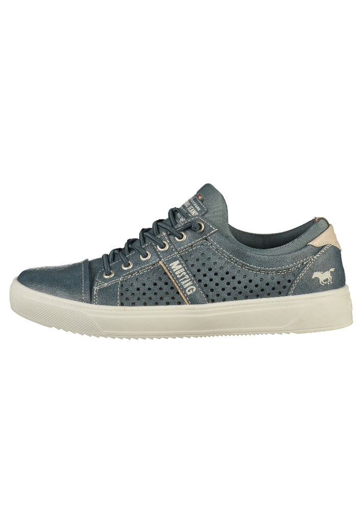 Mustang Sneaker Lederimitat/Textil Blau - surf4shoes
