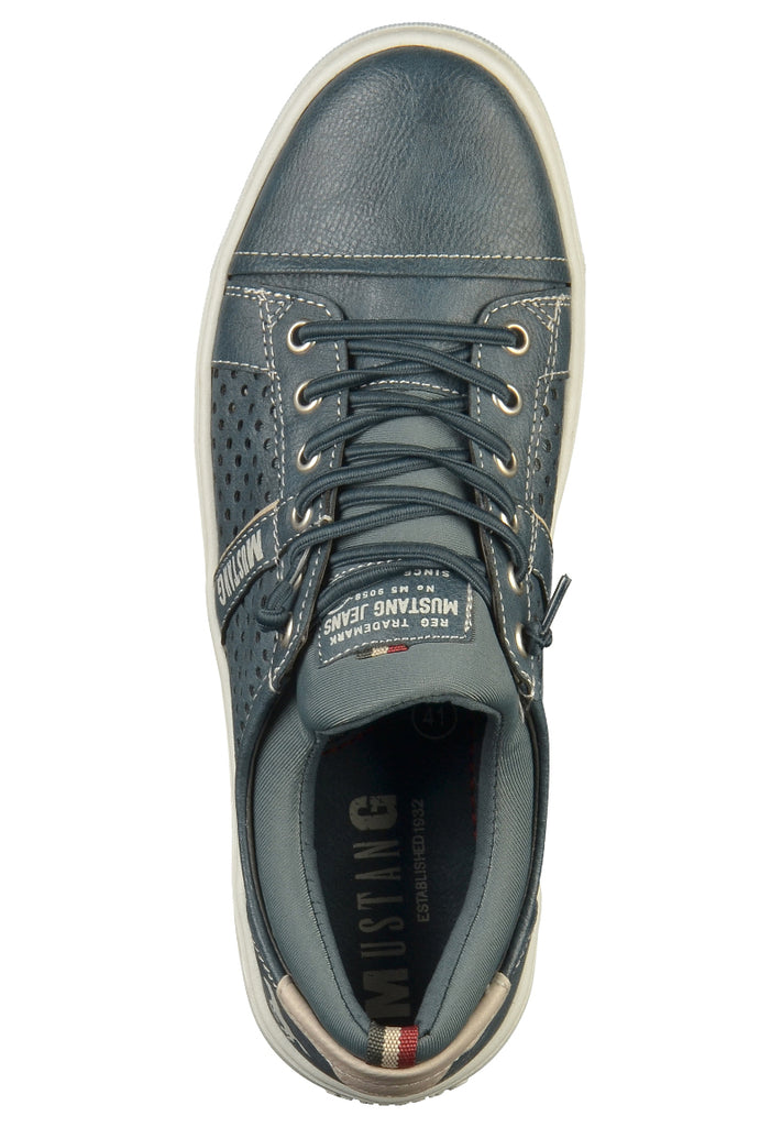 Mustang Sneaker Lederimitat/Textil Blau - surf4shoes
