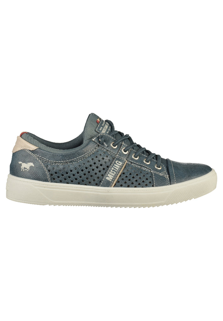 Mustang Sneaker Lederimitat/Textil Blau - surf4shoes