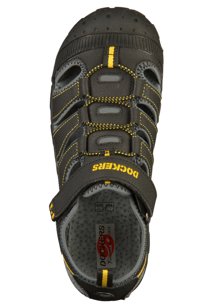 Dockers Sandalen Lederimitat/Textil Schwarz - surf4shoes