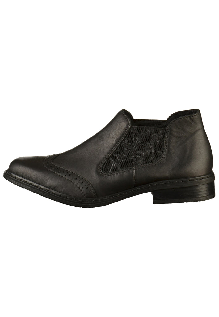 Rieker Stiefelette Glattleder Schwarz - surf4shoes