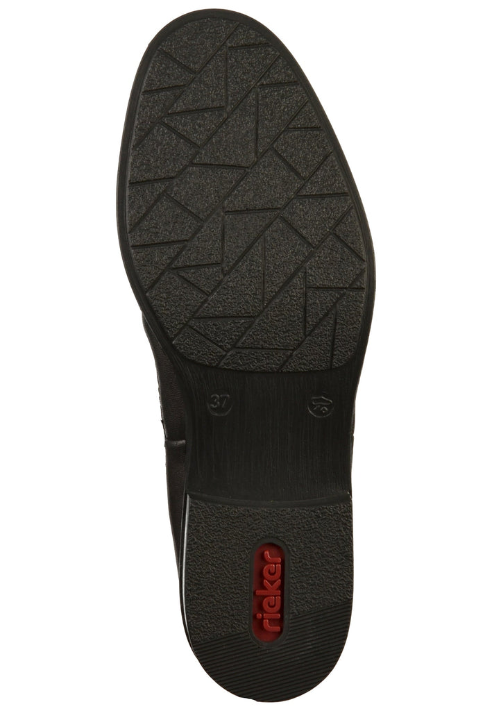 Rieker Stiefelette Glattleder Schwarz - surf4shoes