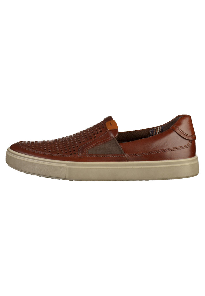 ecco Slipper Leder Cognac - surf4shoes