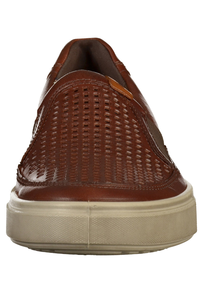 ecco Slipper Leder Cognac - surf4shoes