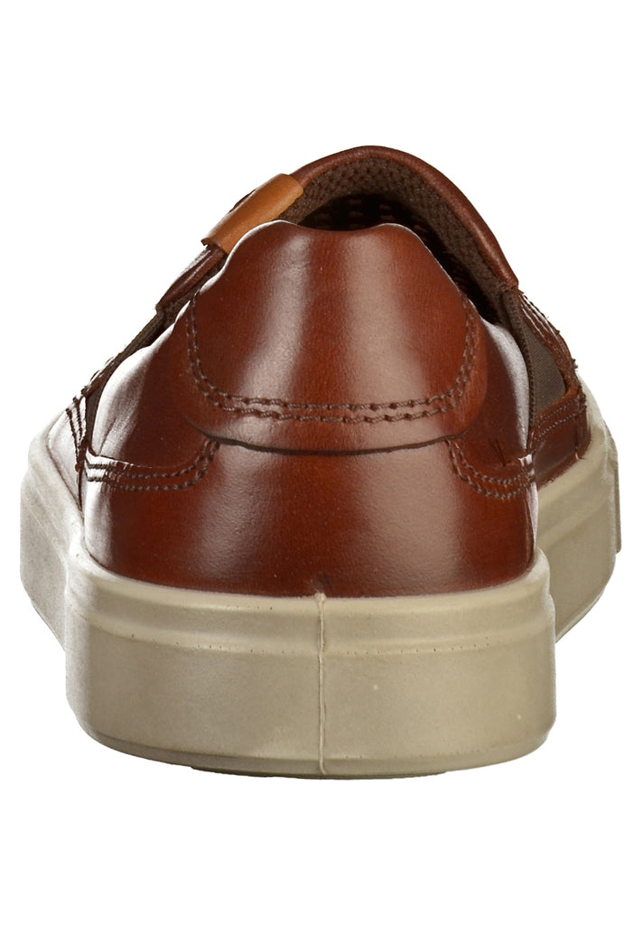 ecco Slipper Leder Cognac - surf4shoes