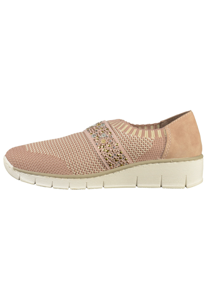 Rieker Slipper Lederimitat/Textil Rosa - surf4shoes