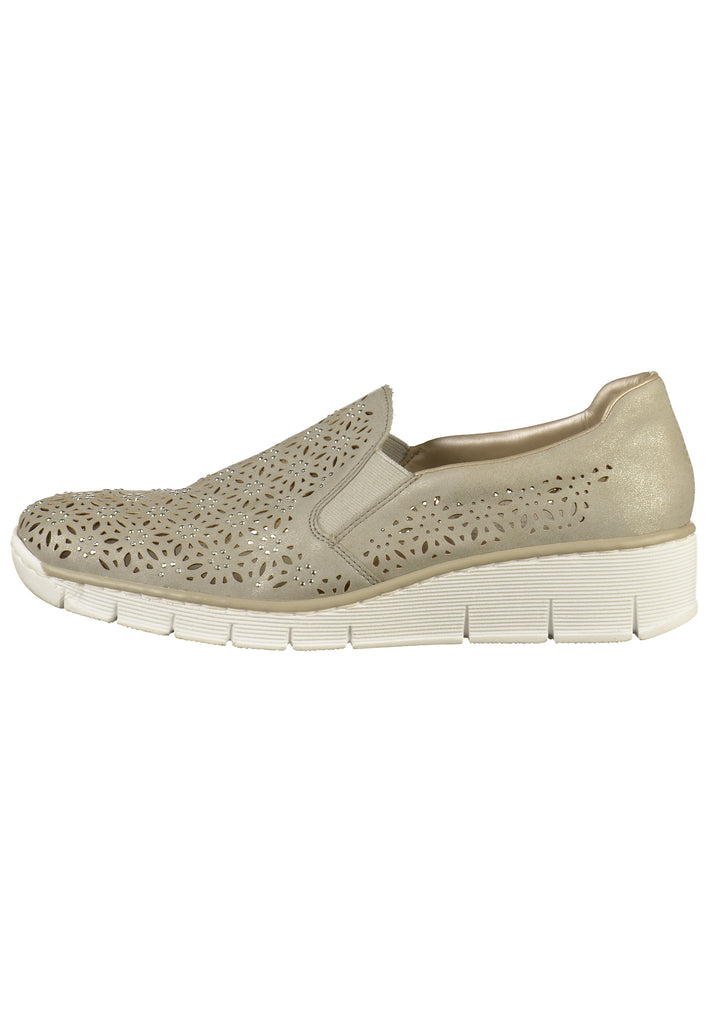 Rieker Slipper Lederimitat Grau - surf4shoes