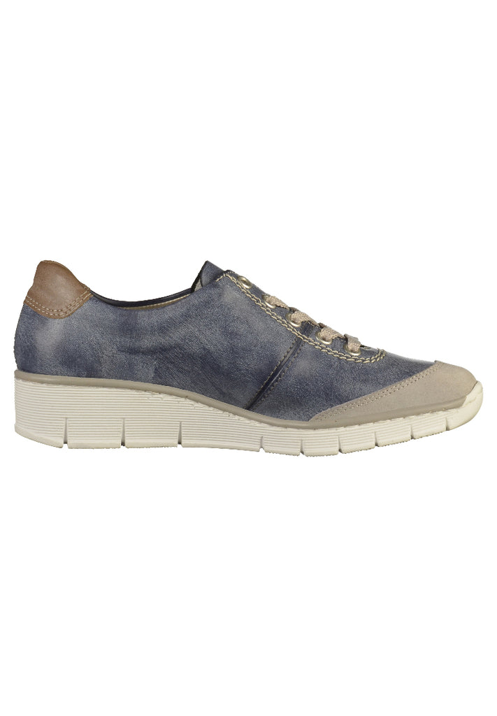 Rieker Sneaker Lederimitat Blau - surf4shoes
