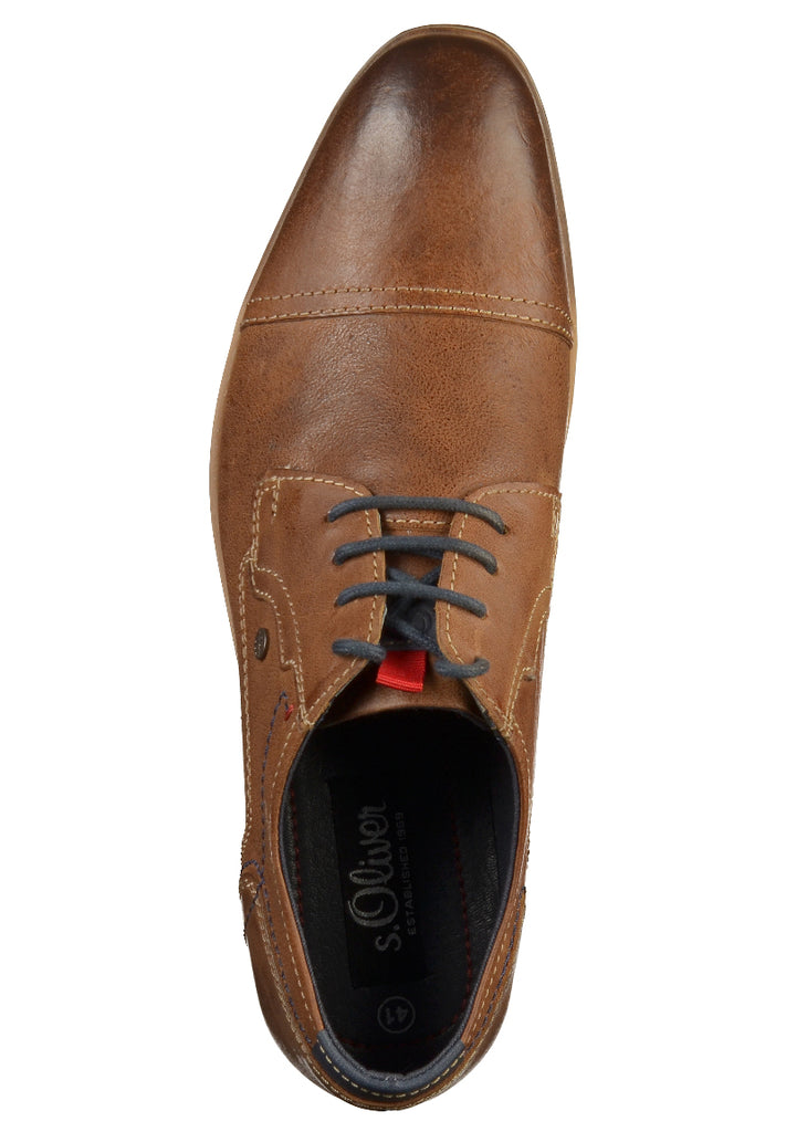 s.Oliver Halbschuhe Leder Cognac - surf4shoes