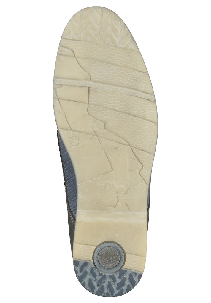 s.Oliver Halbschuhe Leder/Textil Blau - surf4shoes