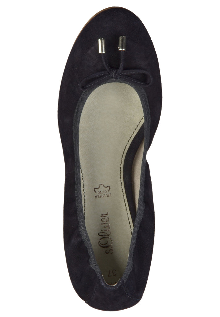 s.Oliver Ballerinas Leder Navy - surf4shoes