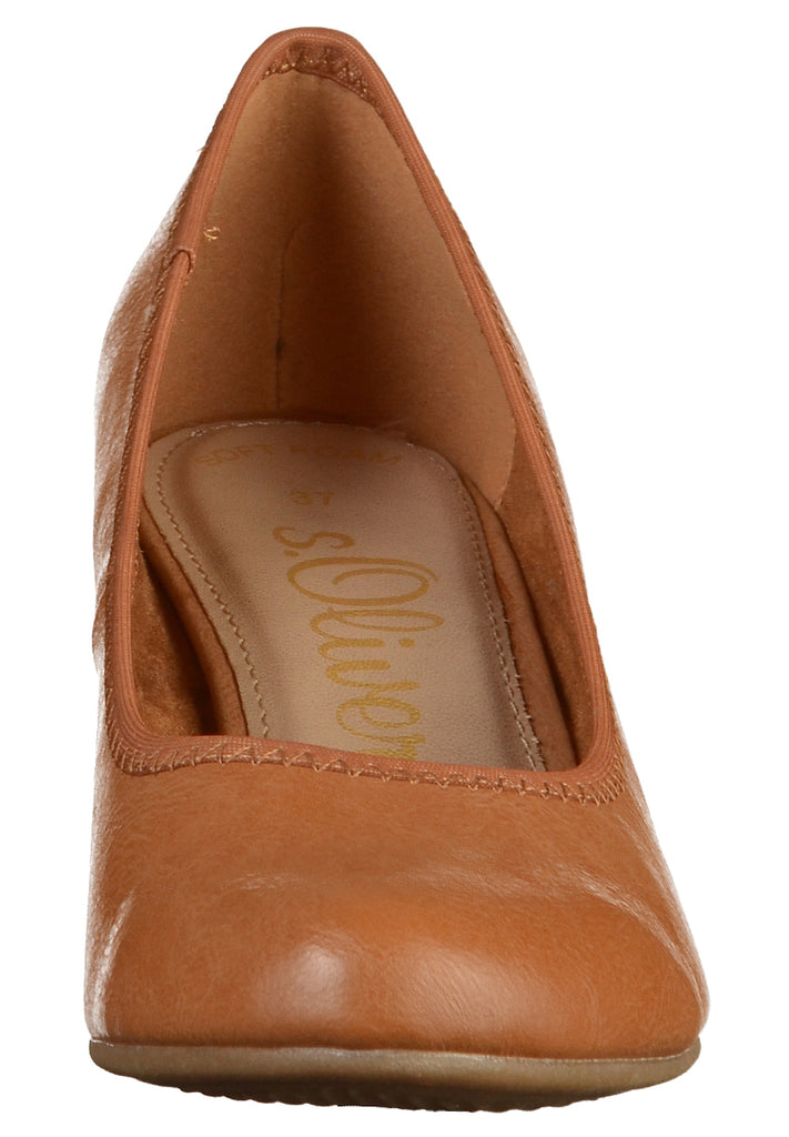 s.Oliver Pumps Lederimitat Cognac - surf4shoes